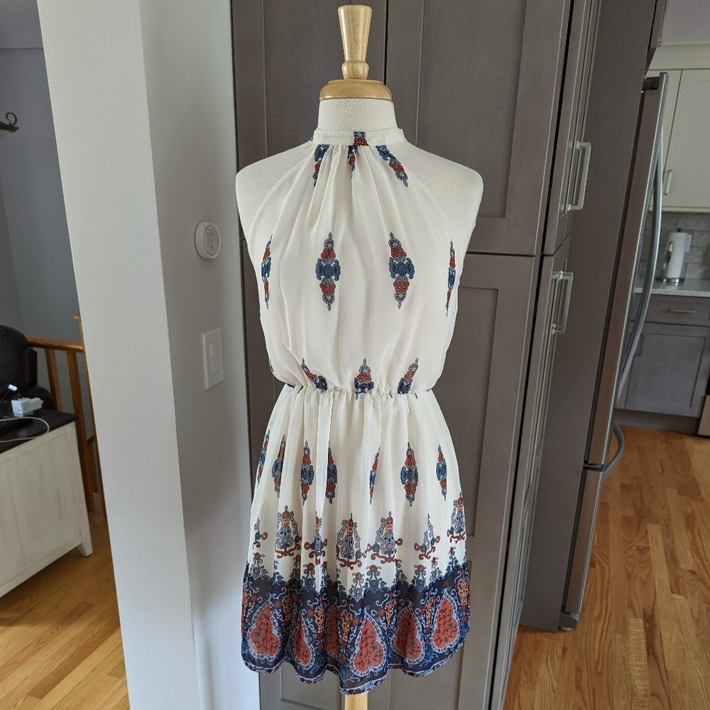 Flattering High Neck, Back Tie Dress - Suzy Shier